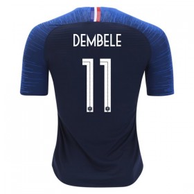 Camisolas de Futebol França Dembele 11 Equipamento Principal Copa do Mundo 2018 Manga Curta